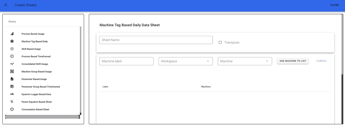 Machine Tag Based Sheet Form