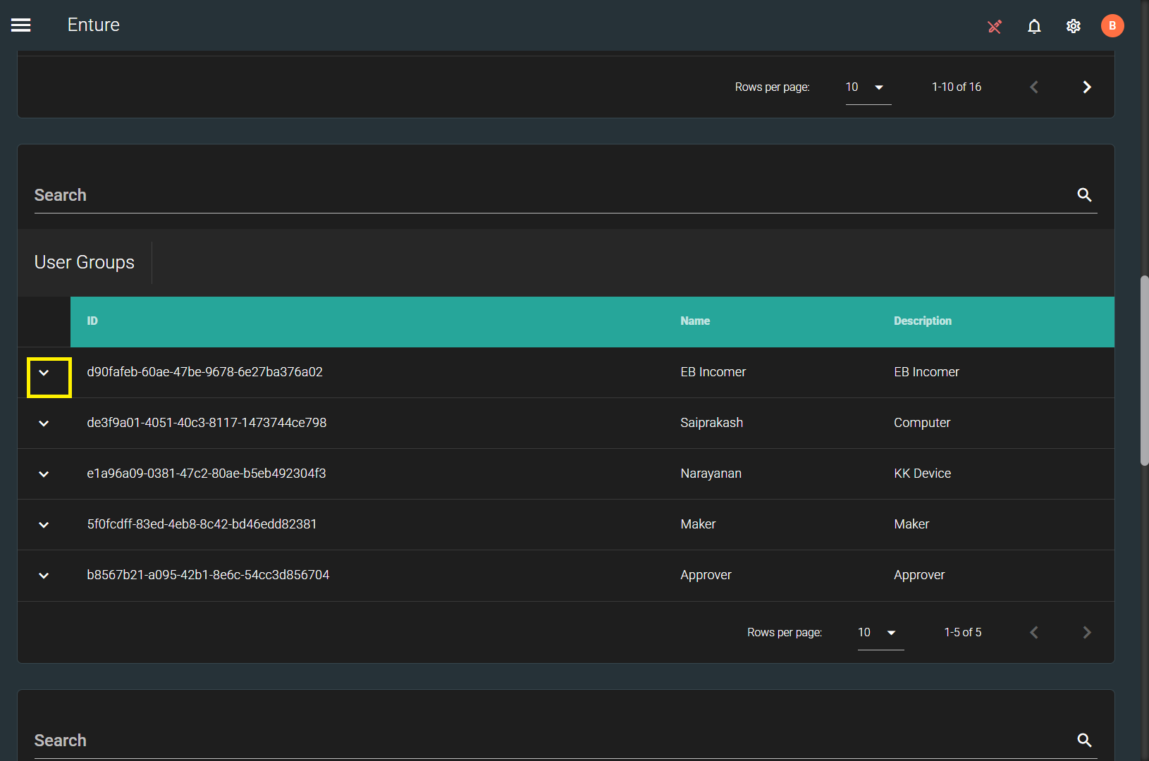 User Group List